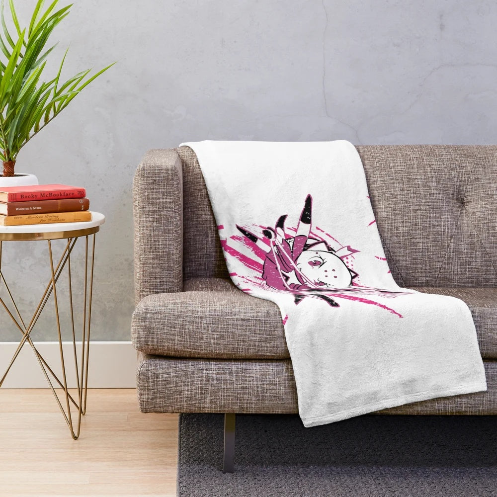 Grunge style plush blanket featuring the character Kumoko from the anime "So I'm a Spider, So What?