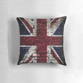 Grunge UK Flag Distressed Wall Pillow with Punk Style Union Jack Design