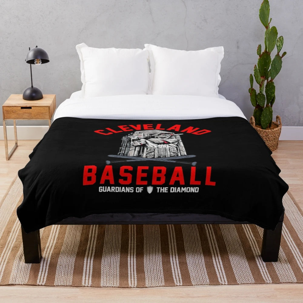 Cleveland Guardians baseball team plush fleece blanket