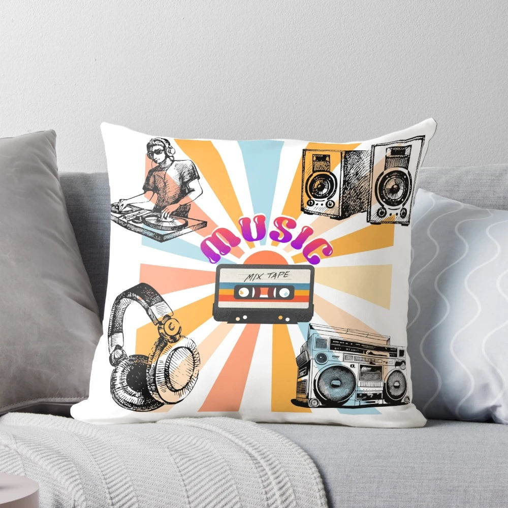 Guardians of the Galaxy inspired awesome mix tape design pillow