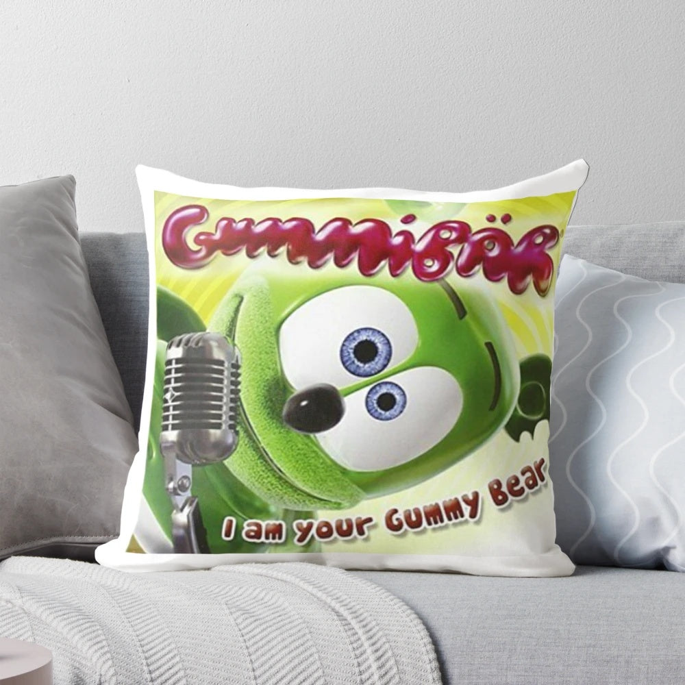 Gummibar I Am Your Gummy Bear plush pillow featuring the popular children's cartoon character