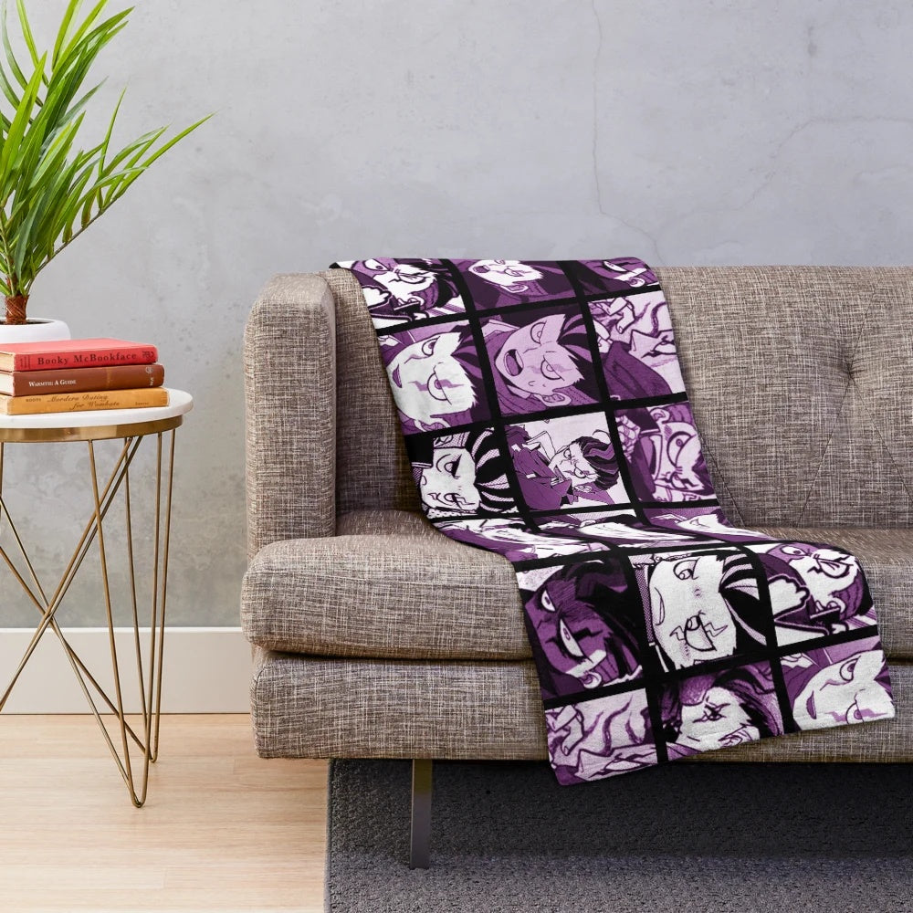 Gundham Tanaka inspired plush blanket with dark devas of destruction and danganronpa 2 manga design
