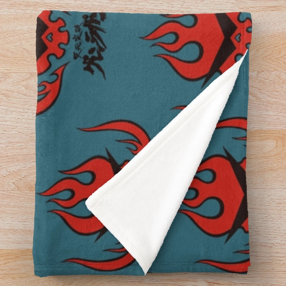 Gurren Lagann inspired anime plush blanket featuring iconic characters and artwork