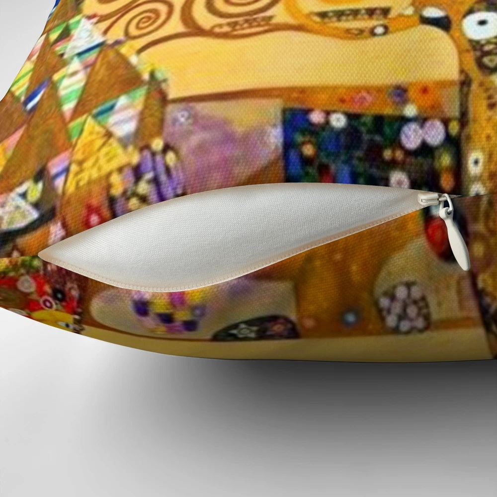 Gustav Klimt Tree of Life Pillow - Iconic Art Nouveau Design featuring Klimt's famous 'Tree of Life' motif