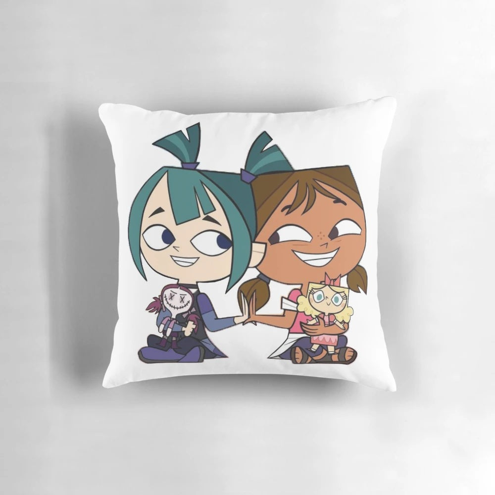 Gwen and Courtney Total Dramarama Kids Pillow, featuring characters from the popular TV show