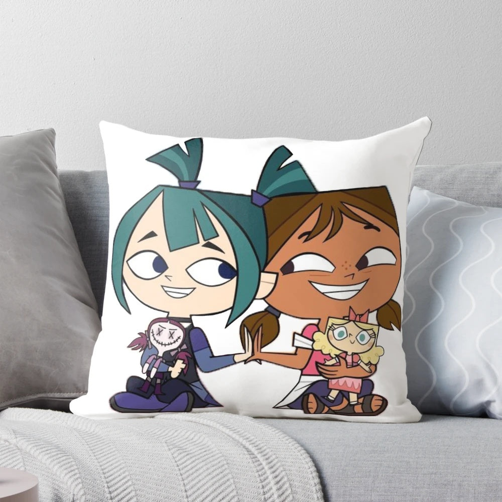 Gwen and Courtney Total Dramarama Kids Pillow, featuring characters from the popular TV show