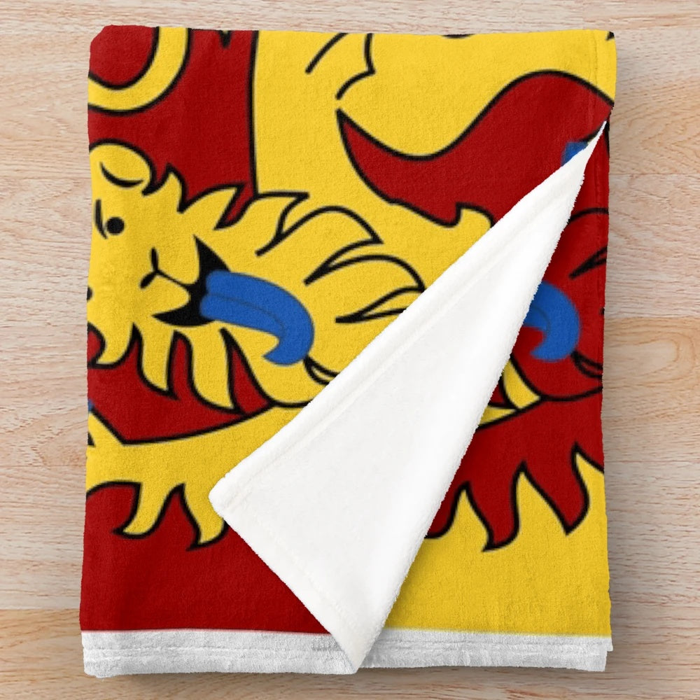 Gwynedd flag inspired plush blanket with Welsh pride design
