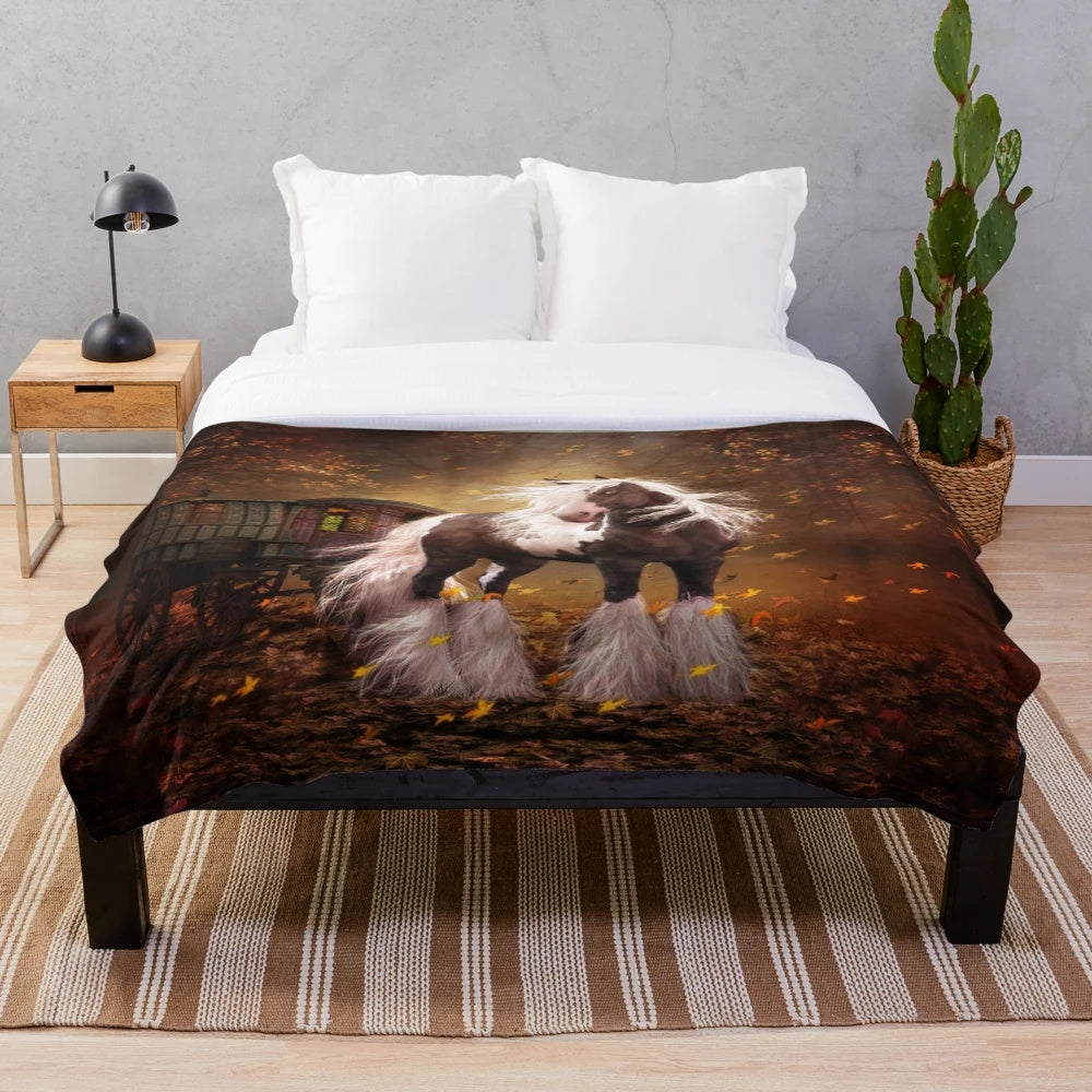 Gypsy Vanner Horse Inspired Plush Blanket