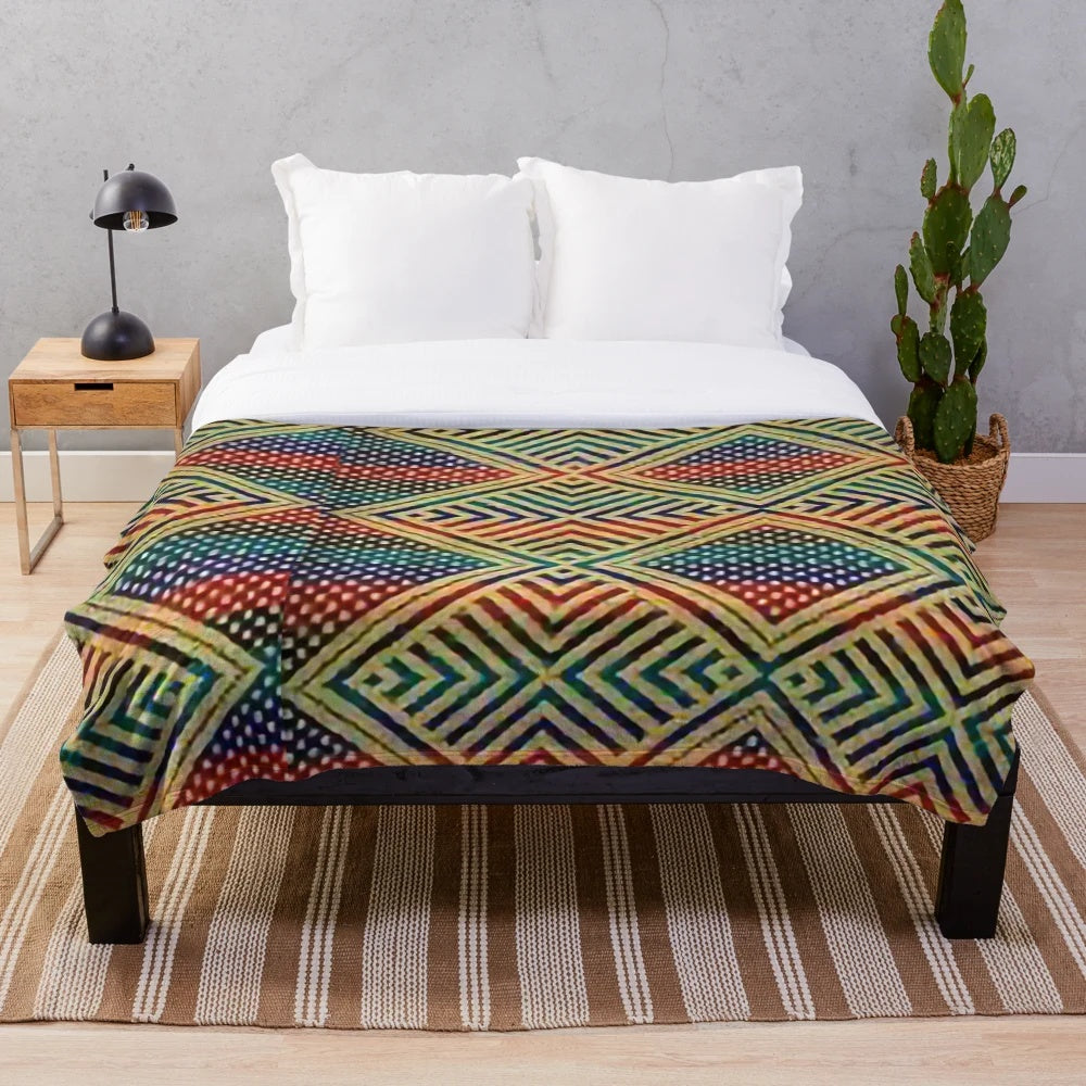 Habesha-inspired plush blanket with traditional Ethiopian design