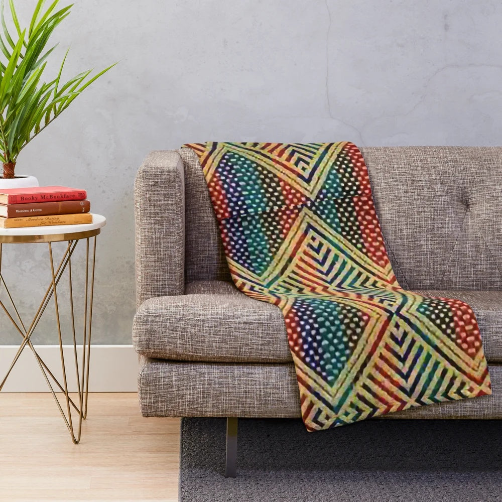 Habesha-inspired plush blanket with traditional Ethiopian design