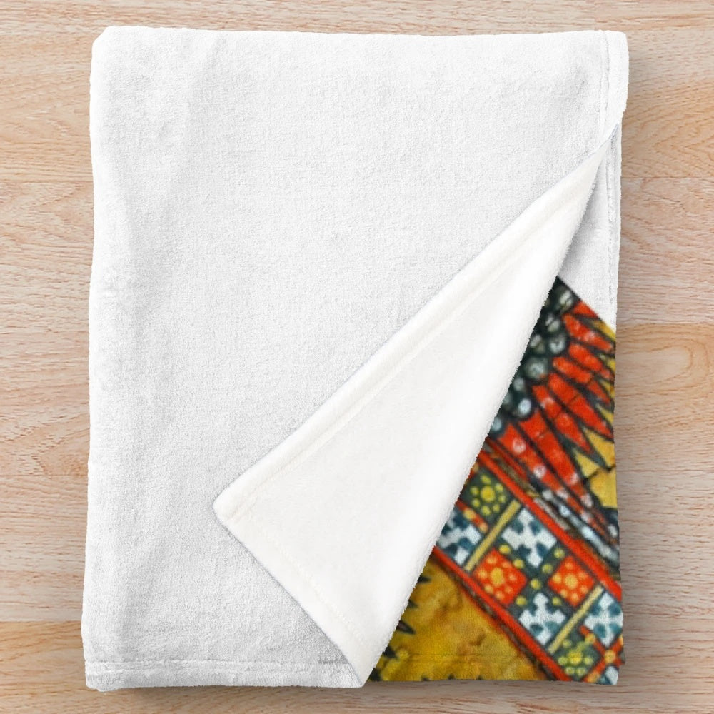 Habesha inspired plush blanket with Ethiopian Orthodox design