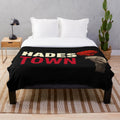 Hadestown-inspired plush blanket with flower and Greek mythology design