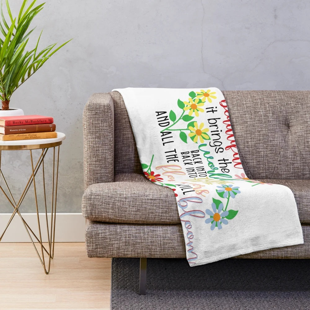 Hadestown inspired plush blanket featuring characters and themes from the Broadway musical