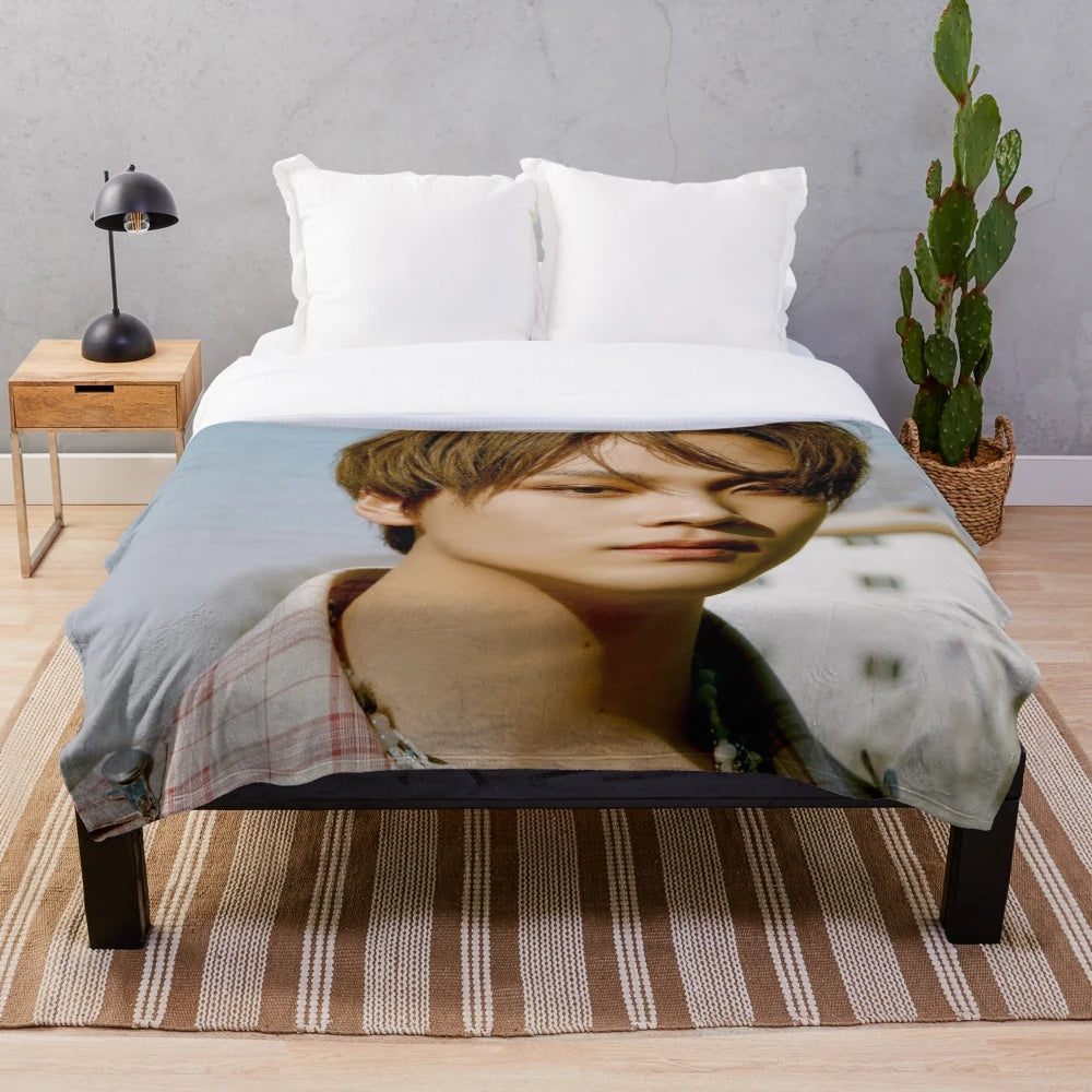 Haechan inspired plush blanket with soft and cozy material