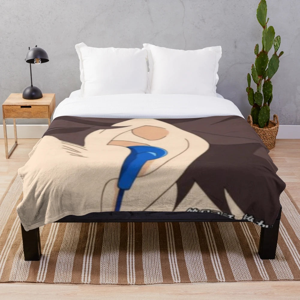 Haikyuu-inspired Oikawa plush blanket featuring the iconic ear design