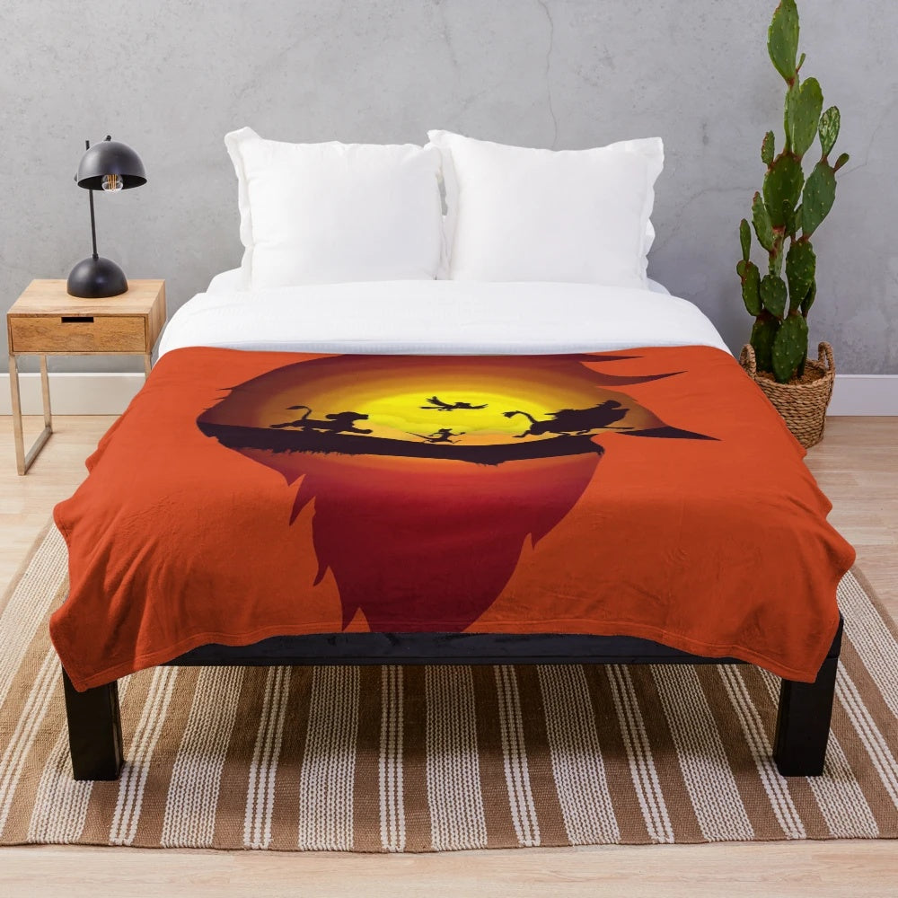 Hakuna Matata inspired plush blanket with Simba, Timon, and Pumba