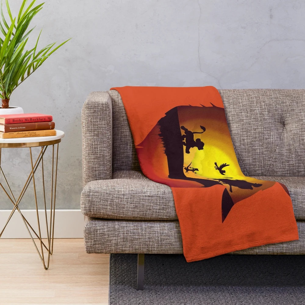 Hakuna Matata inspired plush blanket with Simba, Timon, and Pumba