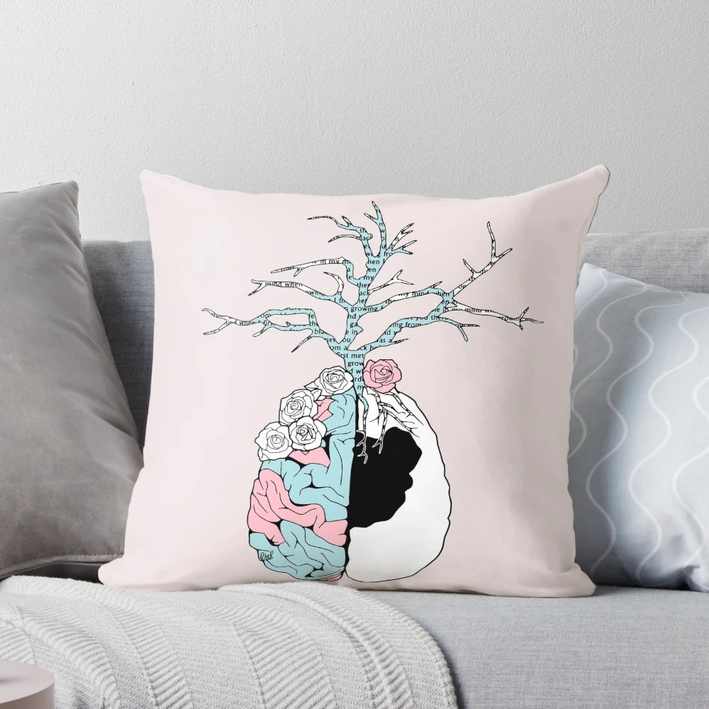 Halsey Garden Pillow featuring a grunge floral design inspired by the Badlands