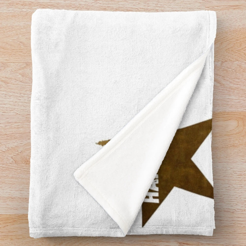 Hamilton-inspired plush blanket featuring Alexander Hamilton and musical elements