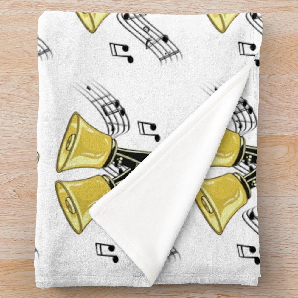 Handbell music-themed plush blanket