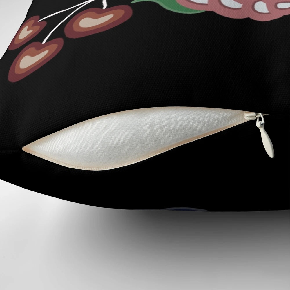 Vibrant Anishnawbe-inspired pillow with intricate patterns and earthy tones