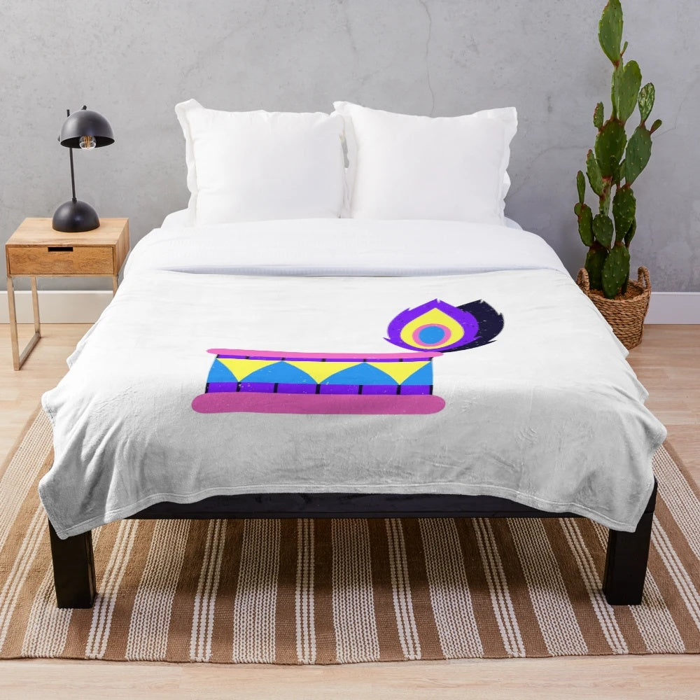 Vibrant plush blanket with traditional Filipino Ati-Atihan festival design