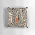 Decorative throw pillow featuring a vibrant Australian Aboriginal-inspired design with dotted patterns and abstract shapes.