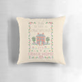 Colorful cross stitch embroidered pillow with hip hop-inspired design