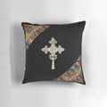 Colorful and vibrant Ethiopian Orthodox Habesha-inspired pillow, featuring intricate patterns and cultural designs.