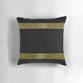 Decorative square pillow with elegant Greek-inspired geometric pattern