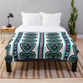 Hmong embroidery plush blanket with traditional ethnic pattern