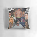 Handcrafted Jacob Elordi inspired collage design printed on a soft, plush pillow
