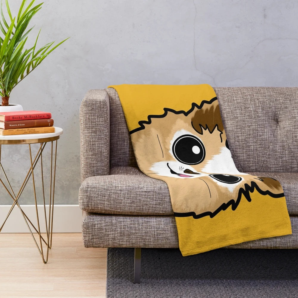 Handmade custom chihuahua plush blanket with a kawaii design