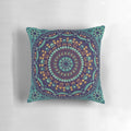 Colorful mandala-patterned decorative pillow for cultural and Asian-inspired home decor