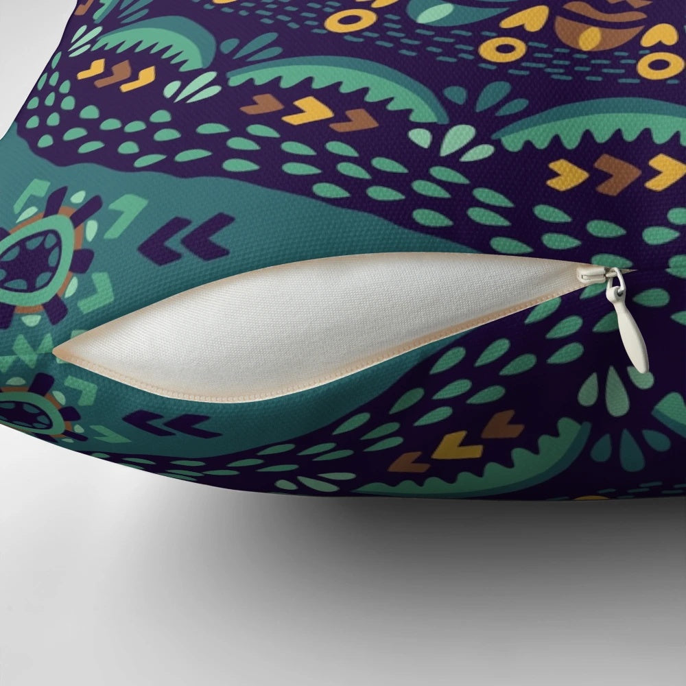Colorful mandala-patterned decorative pillow for cultural and Asian-inspired home decor