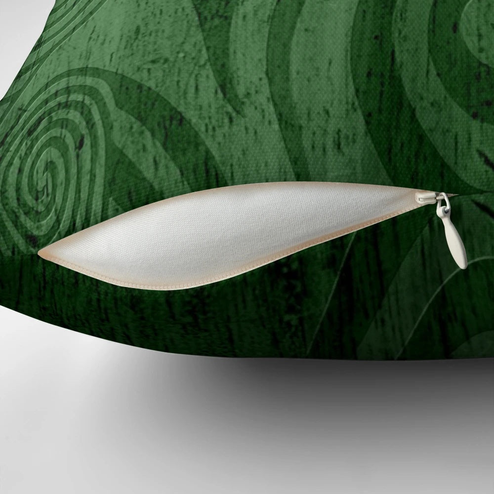 Beautifully crafted Maori-inspired pillow with intricate ta moko design