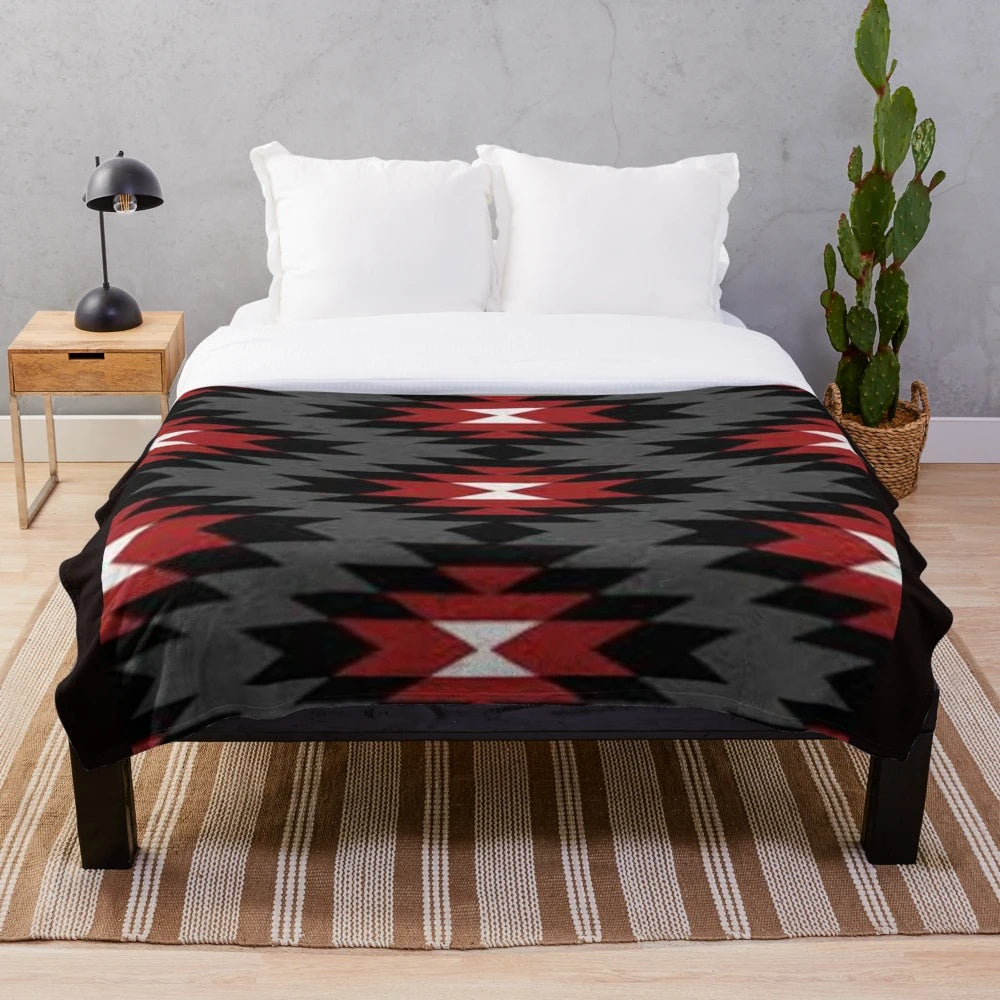 Cozy native american style plush blanket