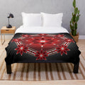 Morning Star Circle (Red) Plush Blanket featuring native american inspired circle design and wildlife