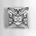 Vibrant Pillow Featuring a Pacific Northwest Orca Totem Design