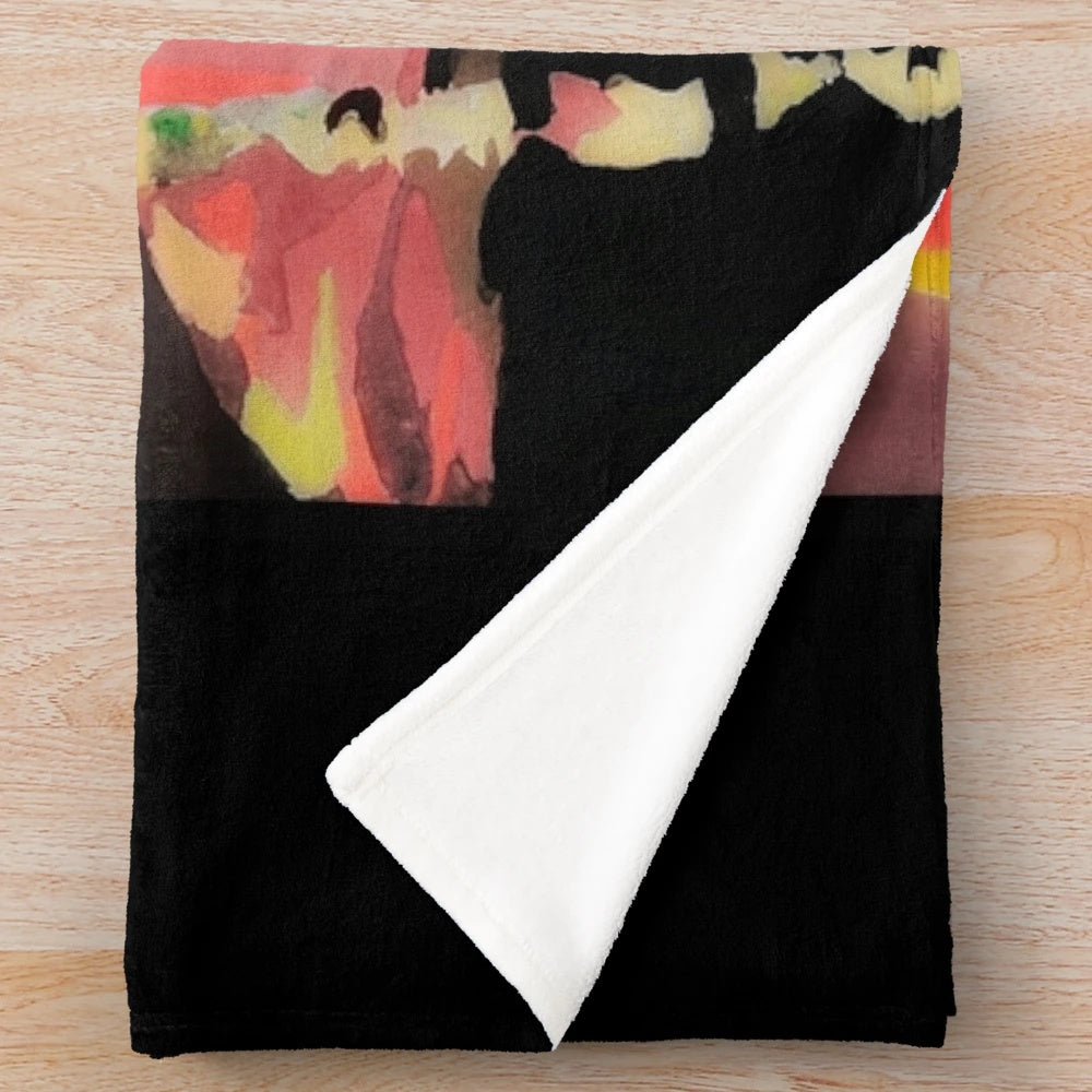 Sai Baba inspired plush blanket with religious Indian cultural artwork