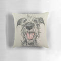 Cozy scruffy lurcher pillow for your home decor