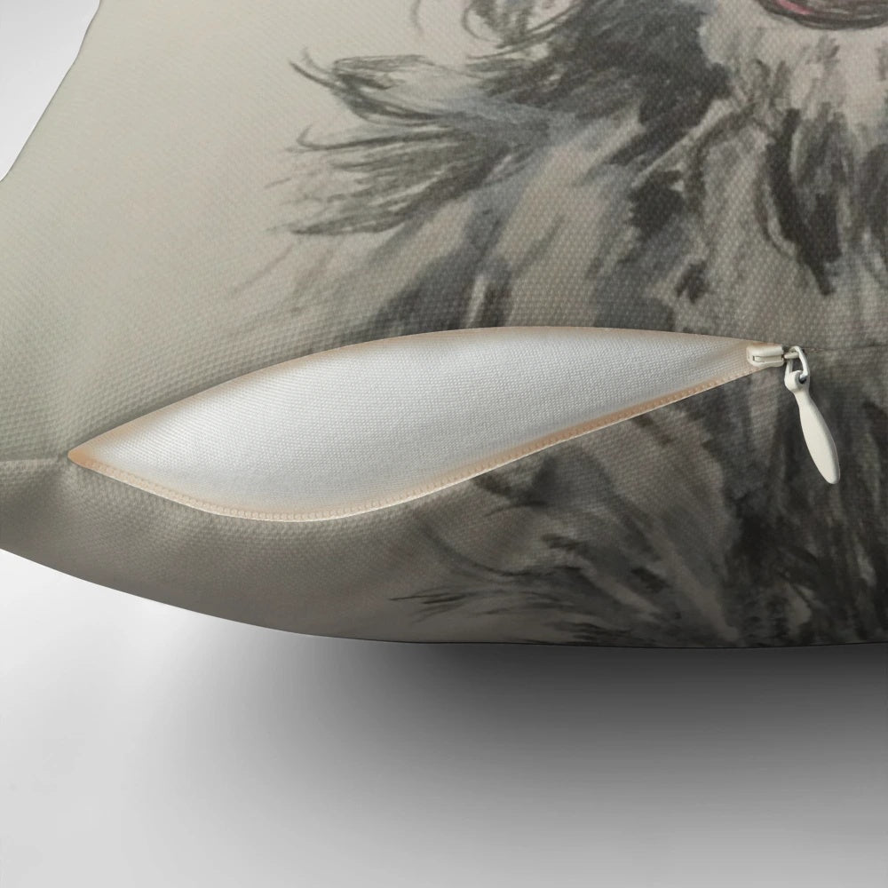 Cozy scruffy lurcher pillow for your home decor