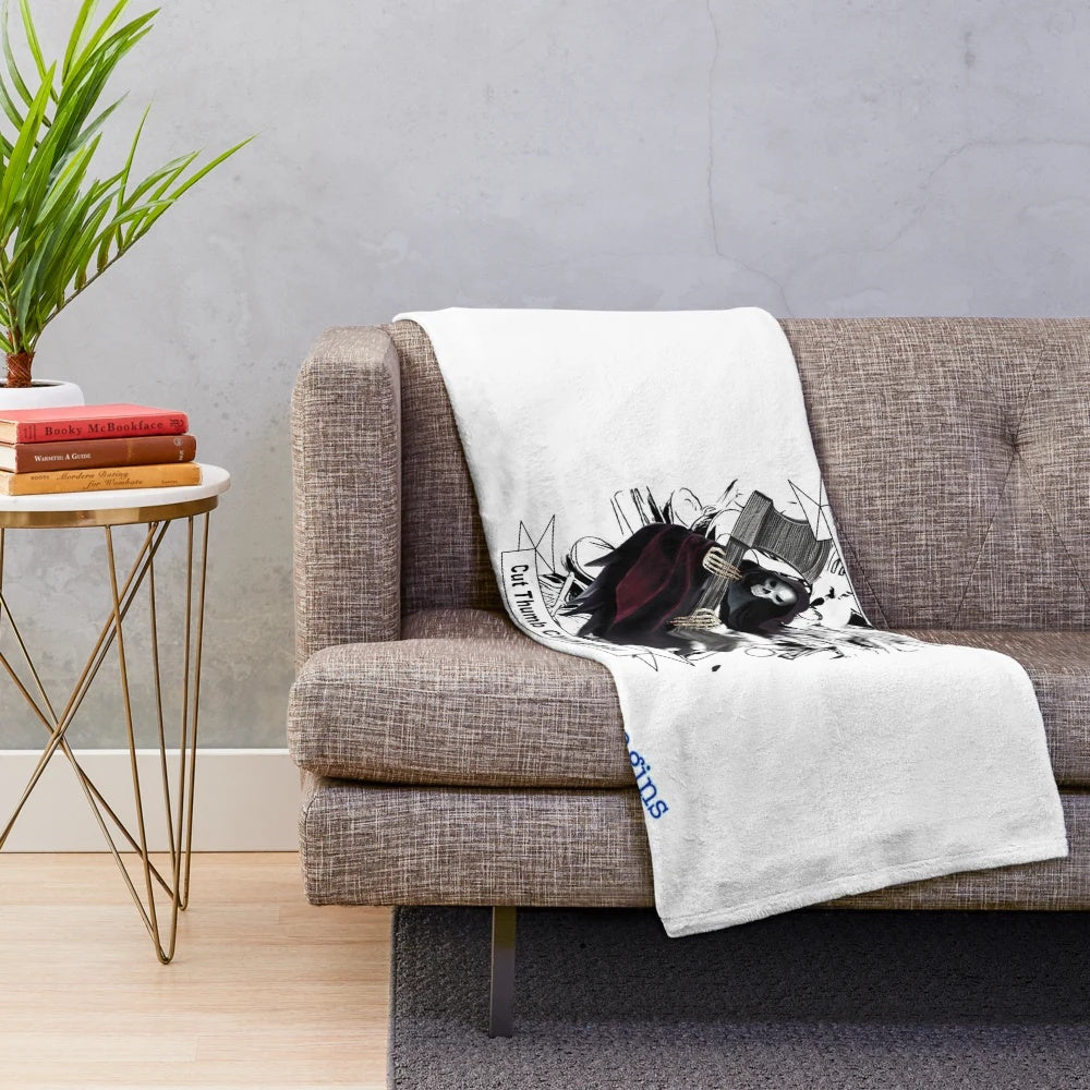 Cozy plush blanket with spoon carving inspired design