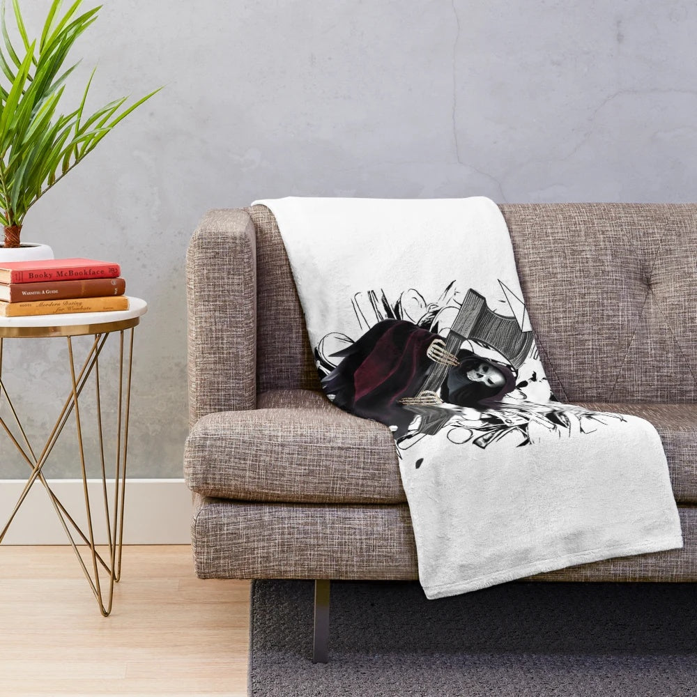 Spoons of Anarchy II Plush Blanket featuring intricate spoon carving designs