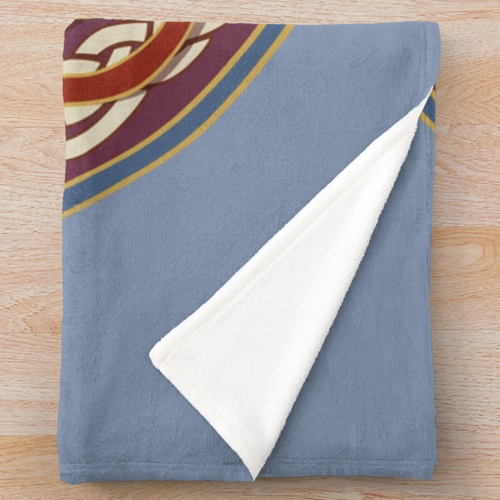 St Cuthbert plush blanket featuring a traditional Celtic knot pattern