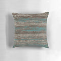 Teal blue melange throw pillow with a wavy stripe texture
