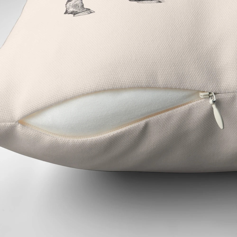 Stunning white bison pillow with intricate wildlife design by artist Sandra Dieckmann