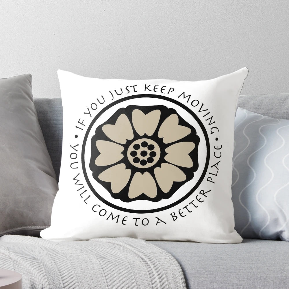 A white lotus tile-inspired throw pillow for Avatar: The Last Airbender fans