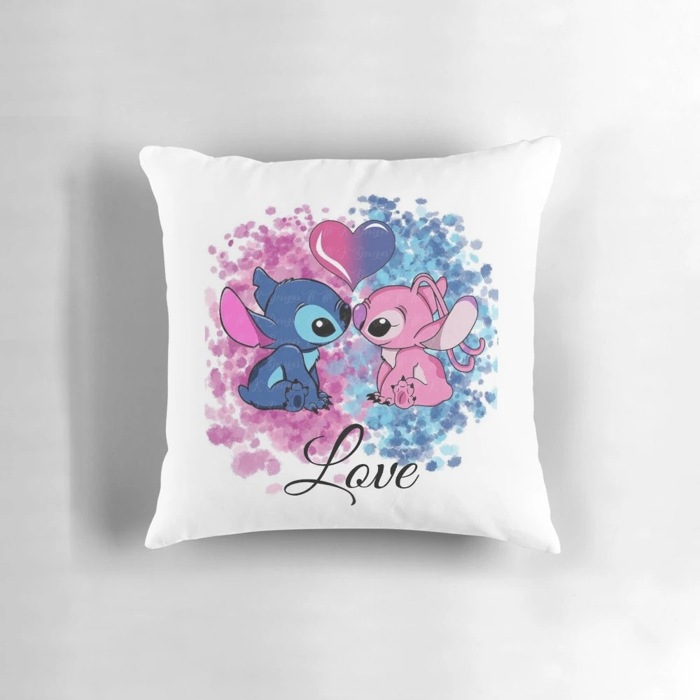 Amor stitch inspired decorative pillow with a cozy, handmade design