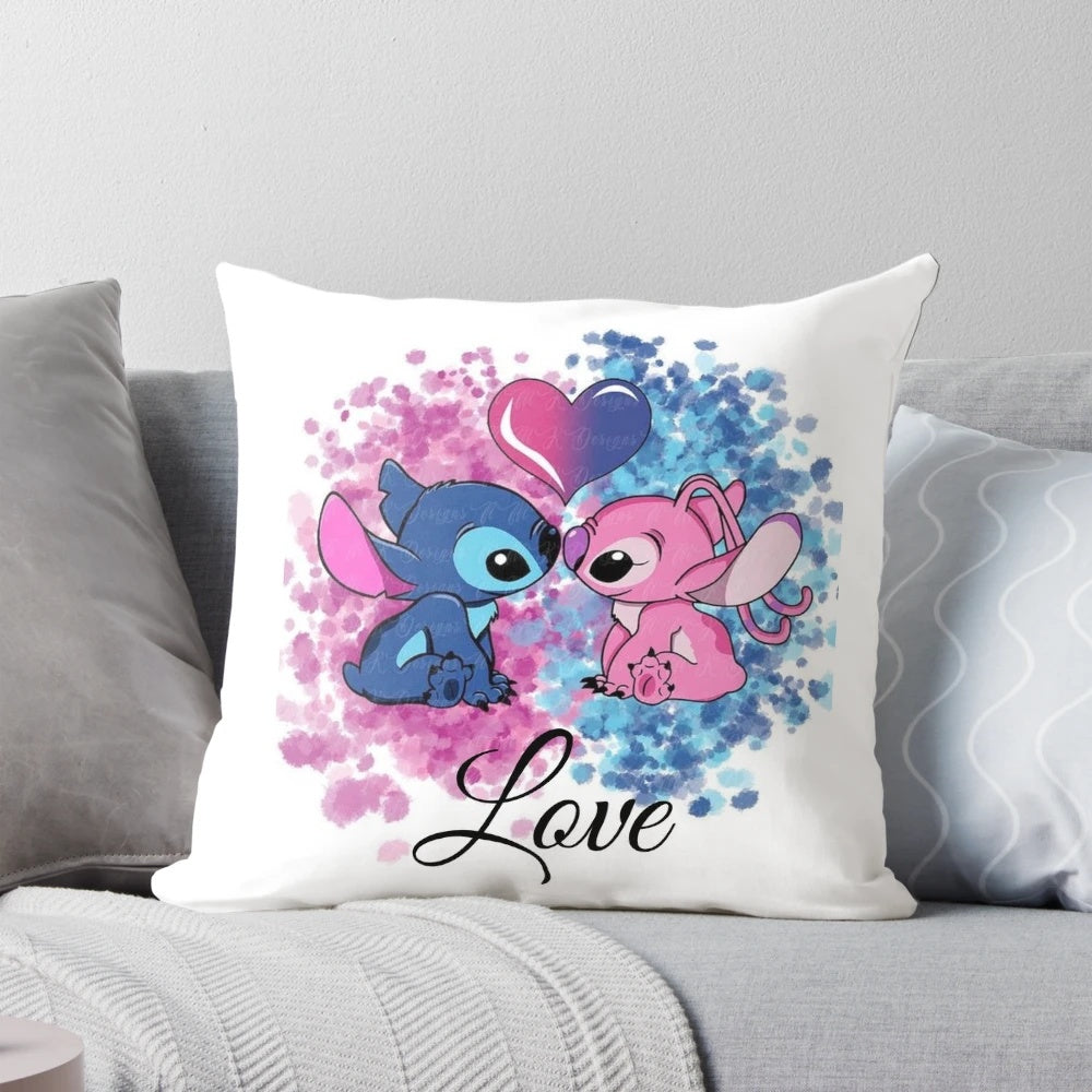 Amor stitch inspired decorative pillow with a cozy, handmade design